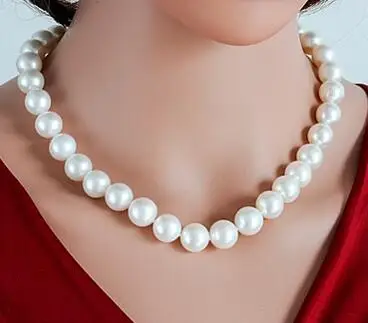 free shipping noble jewelry Details about gorgeous huge11-13mm south sea round white pearl necklace 925s