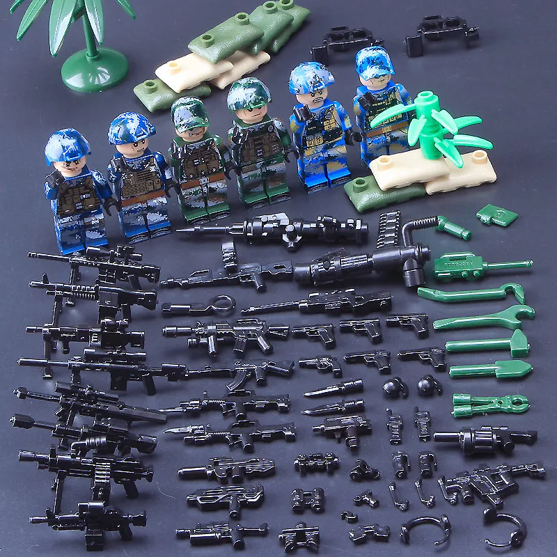 DIY Mini-assembly Toy Gun Special Forces Armed Military Doll Soldier Weapon Special Police Building Block Assembly Toy Baby Gift