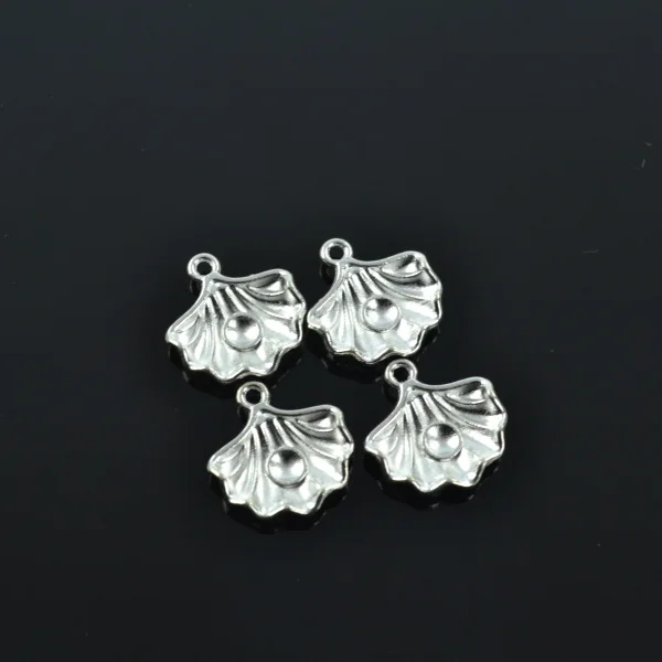 30pcs Silver Plated shell Charms alloy Pendants for Bracelet Necklace Jewelry Making Accessories DIY 15*15mm 1720