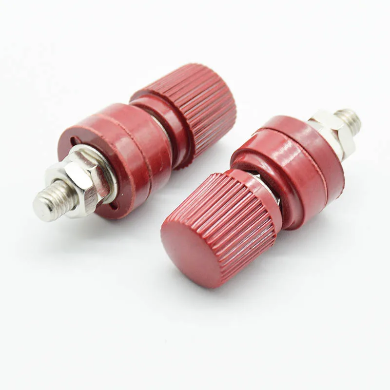 2pcs New 333 terminal banana socket,Audio output connector Screw: 6mm red and black two color Ship