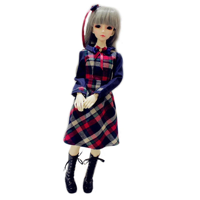 [wamami] 800# Checks Dress/Grid Clothes For 1/3 1/6 SD DZ D AOD BJD Doll