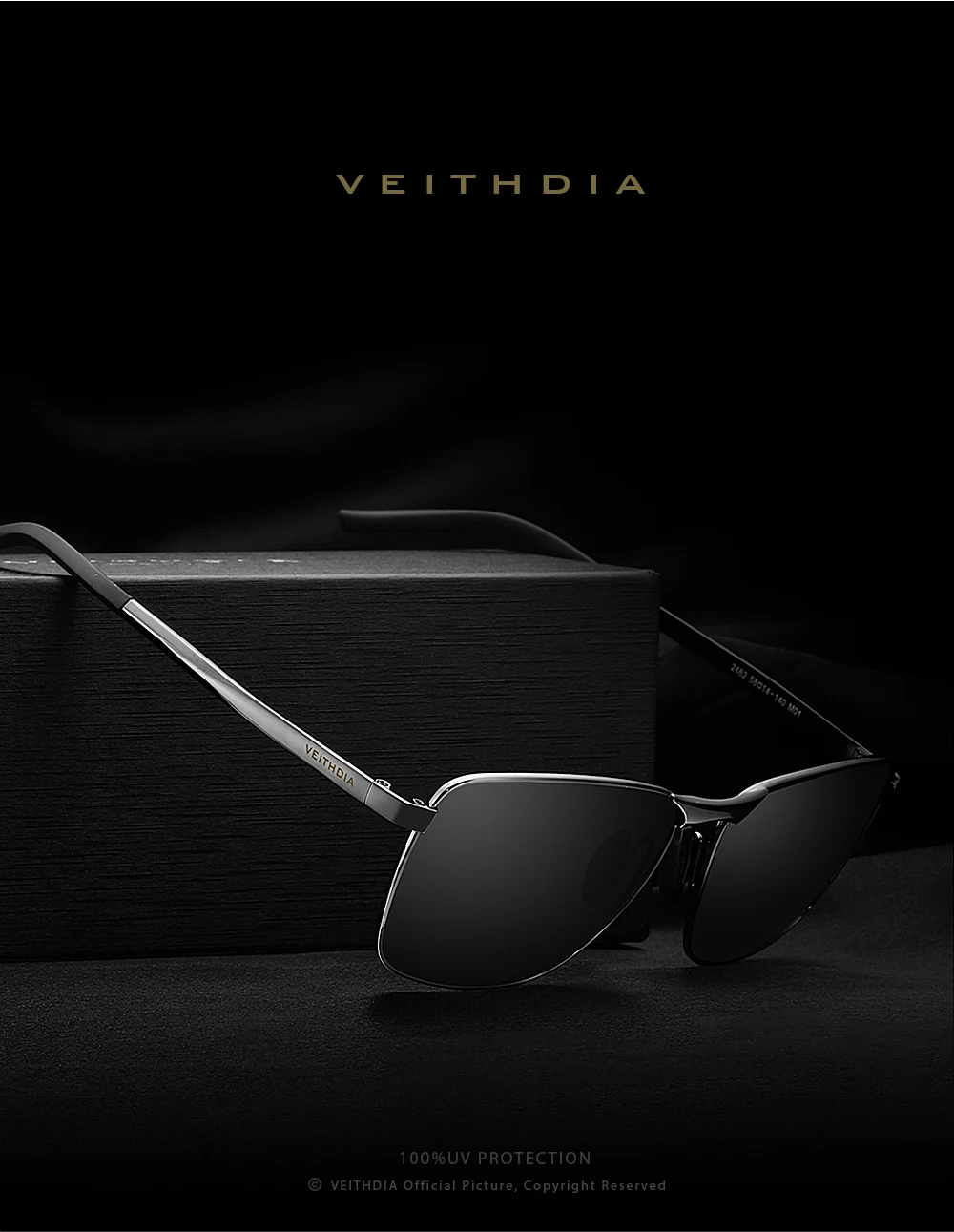 VEITHDIA Marke männer Vintage Sport Sonnenbrille Polarisierte UV400 Objektiv Brillen Zubehör Männlich Outdoor Sonnenbrille Für Frauen V2462 – Detail 2