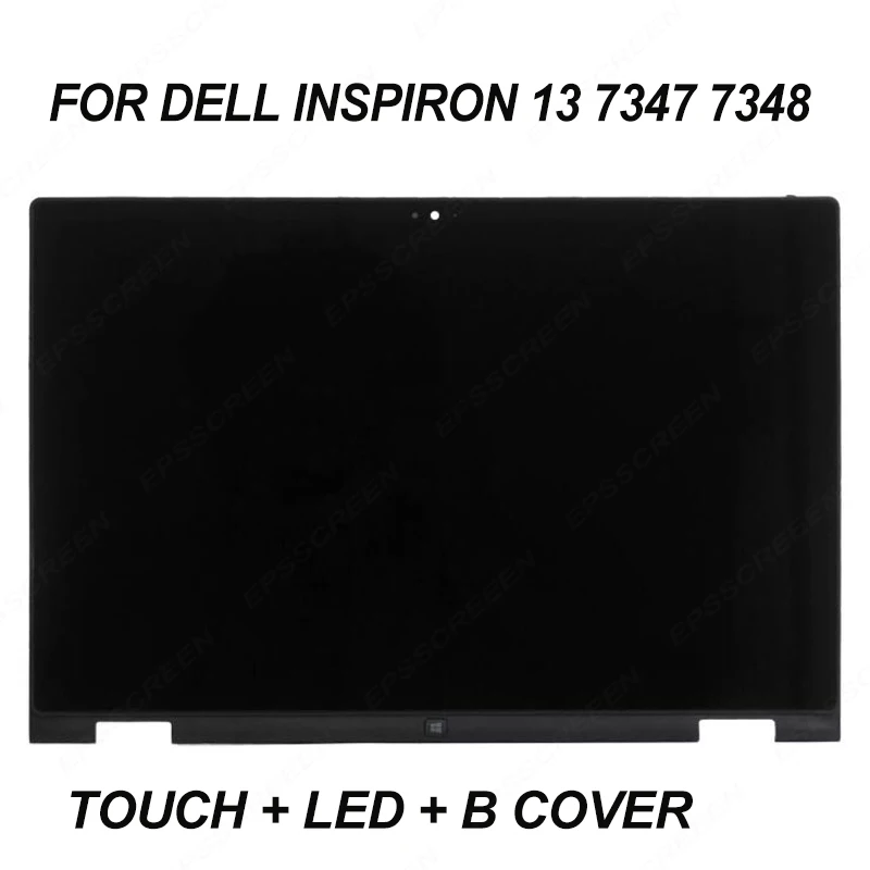 replace for dell Inspiron 13 7347 7348 P57G monitor touch digitizer panel +frame bezel +led lcd screen B cover assembly display