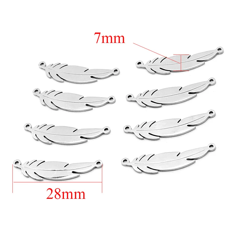 10pcs/lot Stainless Steel leaf Floating Charms Pendants For Jewelry Making Silver Tone Charms Bracelet Necklace Accessories