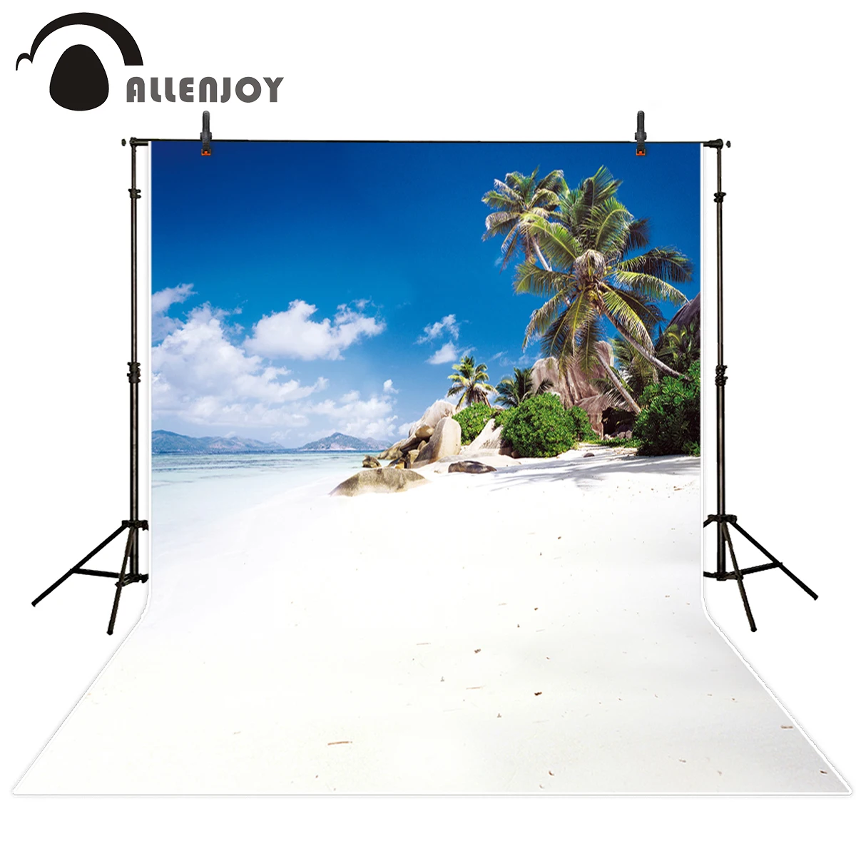 

Allenjoy photography background beach sea bule sky coconut tree summer photo nice backdrop vinyl backgrounds for photography