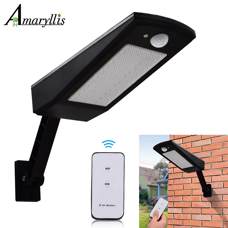 Outdoor Solar Lights 48 Leds 900lm Motion Sensor Commercial led Wall Light Lamp For Pathway Home Walk Way Garden Waterproof