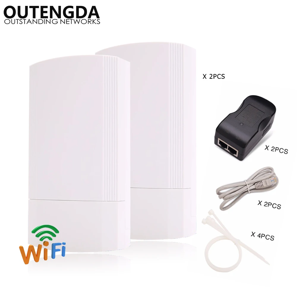 2PCS 5GHz Outdoor CPE Elevator Wireless Bridge 1-2KM Range 900Mbps AP Router Access Point WIFI Repeater Extender Support WDS PoE
