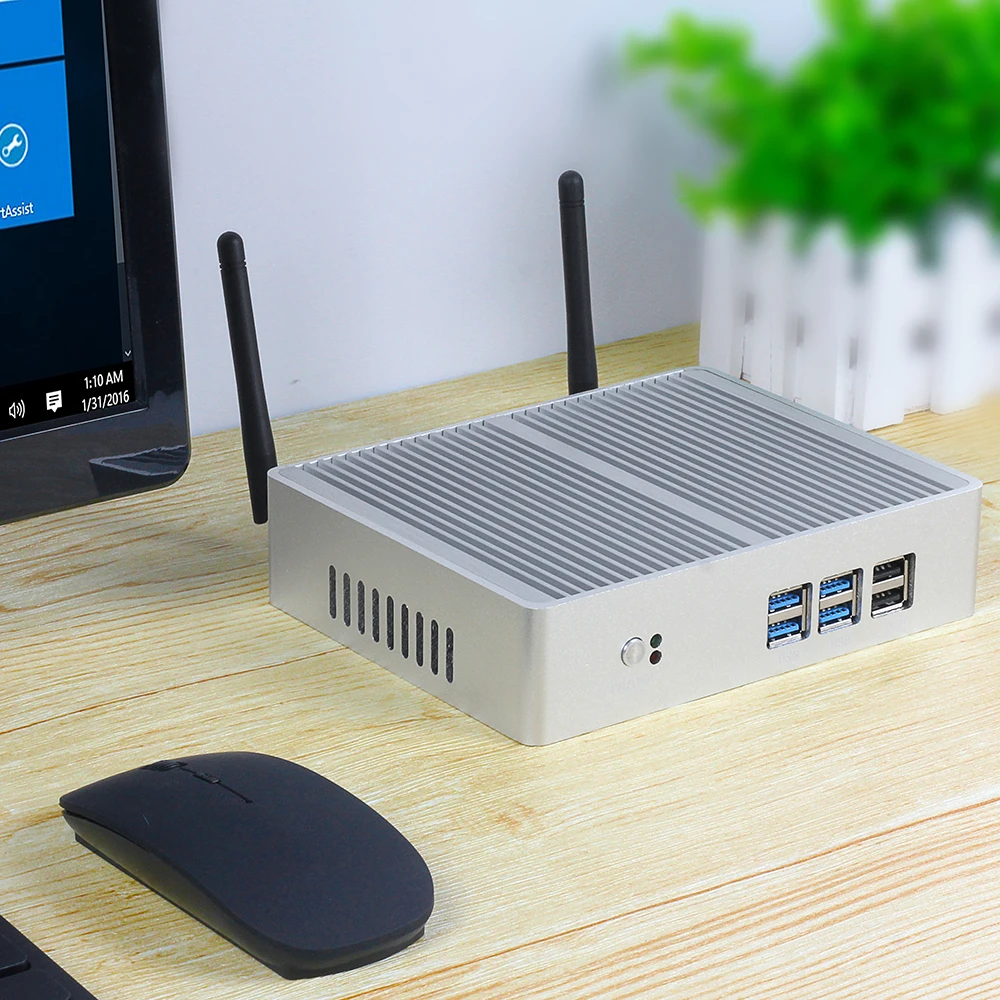 XCY bez wentylatora Mini rdzeń komputer Intel i7 4500U i5 5200U 300M WiFi Gigabit Ethernet 8x wyświetlacz USB VGA HDMI Windows 10 Linux HTPC