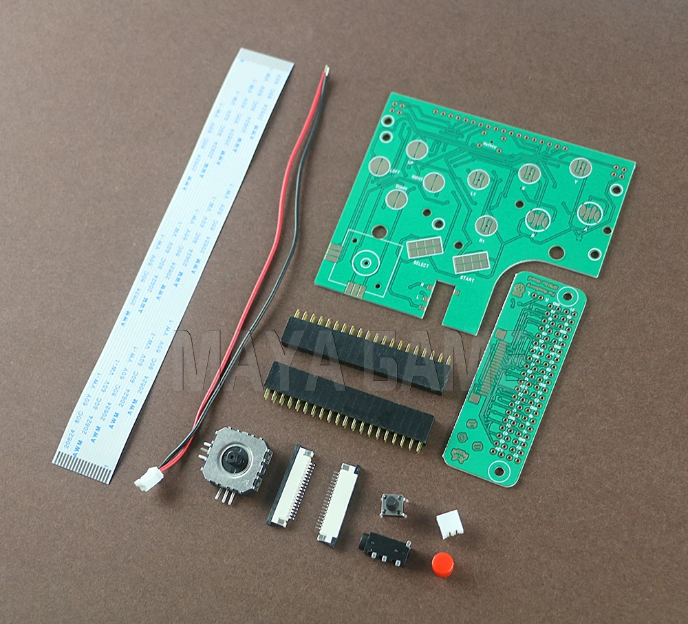 5 Juegos nuevo DIY 6 botones PCB tablero interruptor cable conector Kit para Raspberry Pi GBZ para Game Boy GB Zero GBO DMG-001