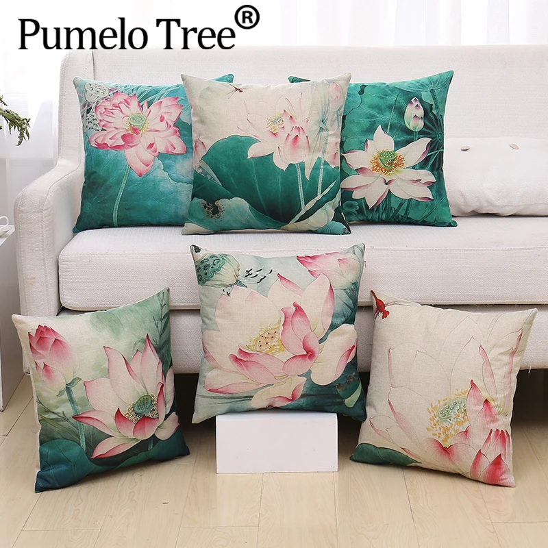 

Chinoiserie flower pillow cover cushions for sofa Custom cover cushion horse print decorative pillows birds throw pillow