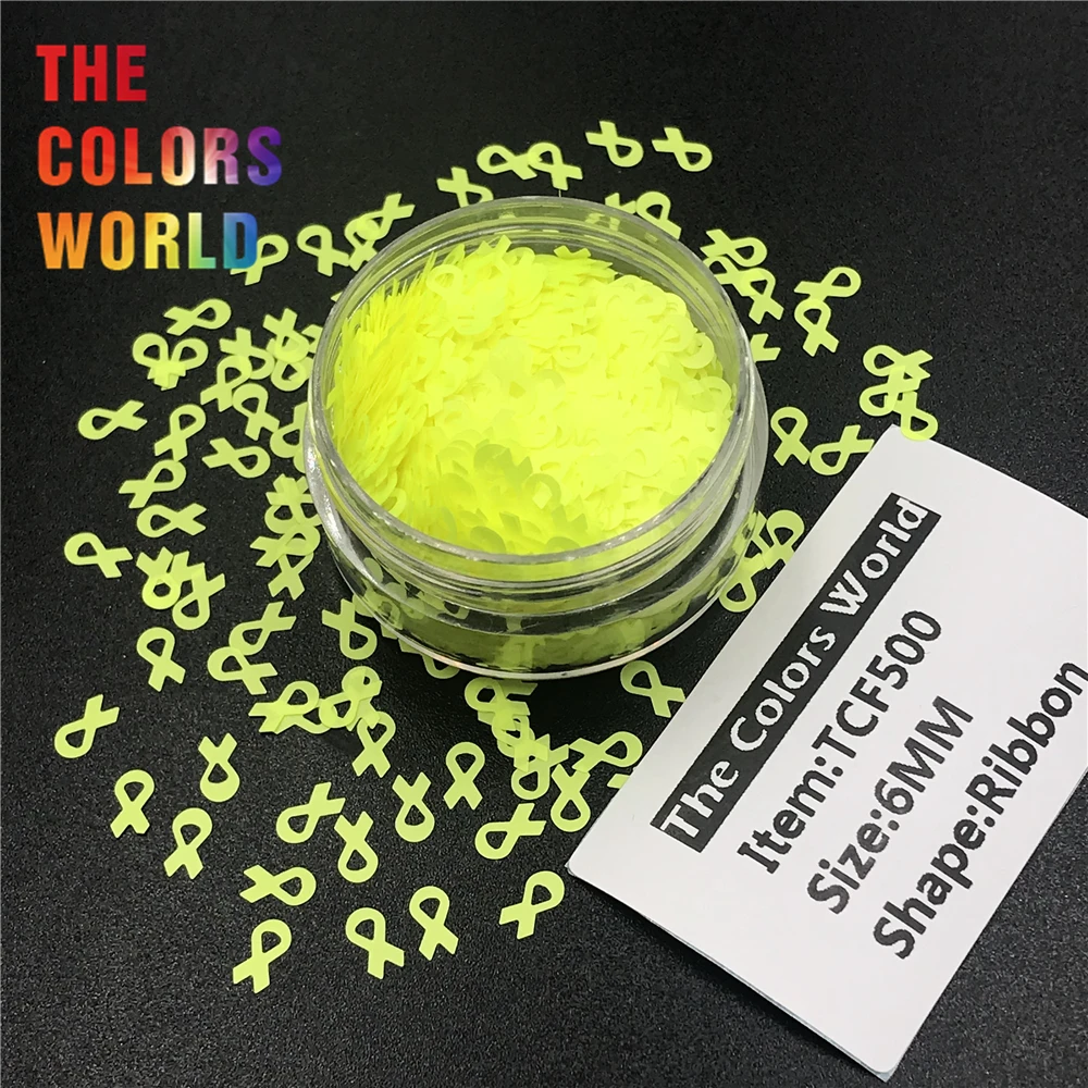 TCT-313  Awareness Ribbon Neon Bright Matte Color 6MM Solvent Resistant Nail Glitter Nail Art Decoration Festival Accessories