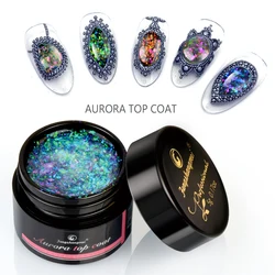 fengshangmei 5g Glitter Gel Polish Super Shine Aurora Top Coat Gel Varnishes Nail Designs Top Coat UV Gel With Sparkles