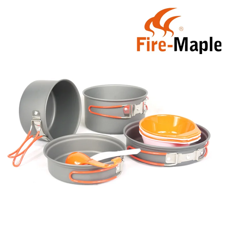 New Fire Maple FMC-K7 Outdoor Portable Cookware 2-4 Persons Cooking Aluminum Alloy Pot Sets 710g Free Shipping