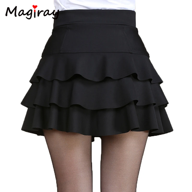 

Magiray 6 Size High Waist Mini Skirt 3 Layers Ruffle Cake Skirts Womens Summer 2020 Lined Short Saia A Line Female Skirt C445