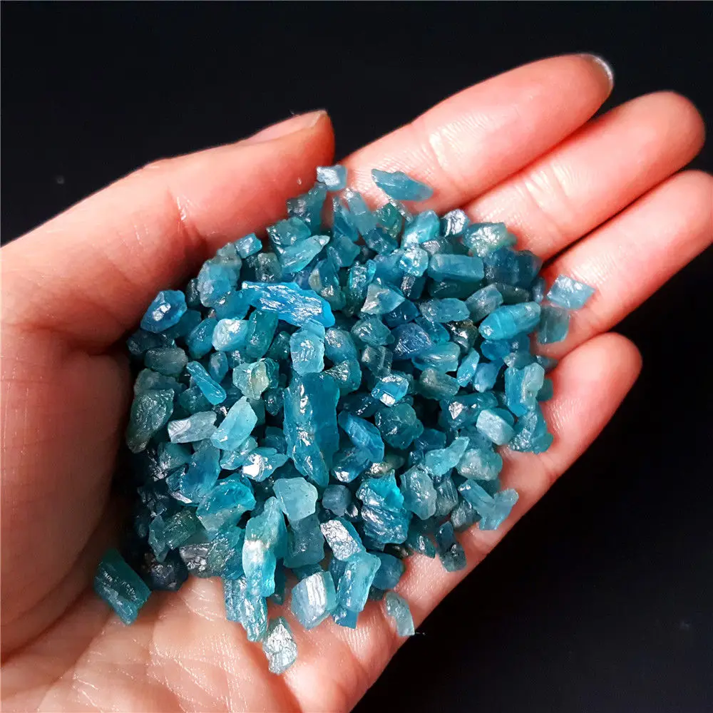 100G Natural Blue Apatite Gem Small Rough Stone Specimen Healing China