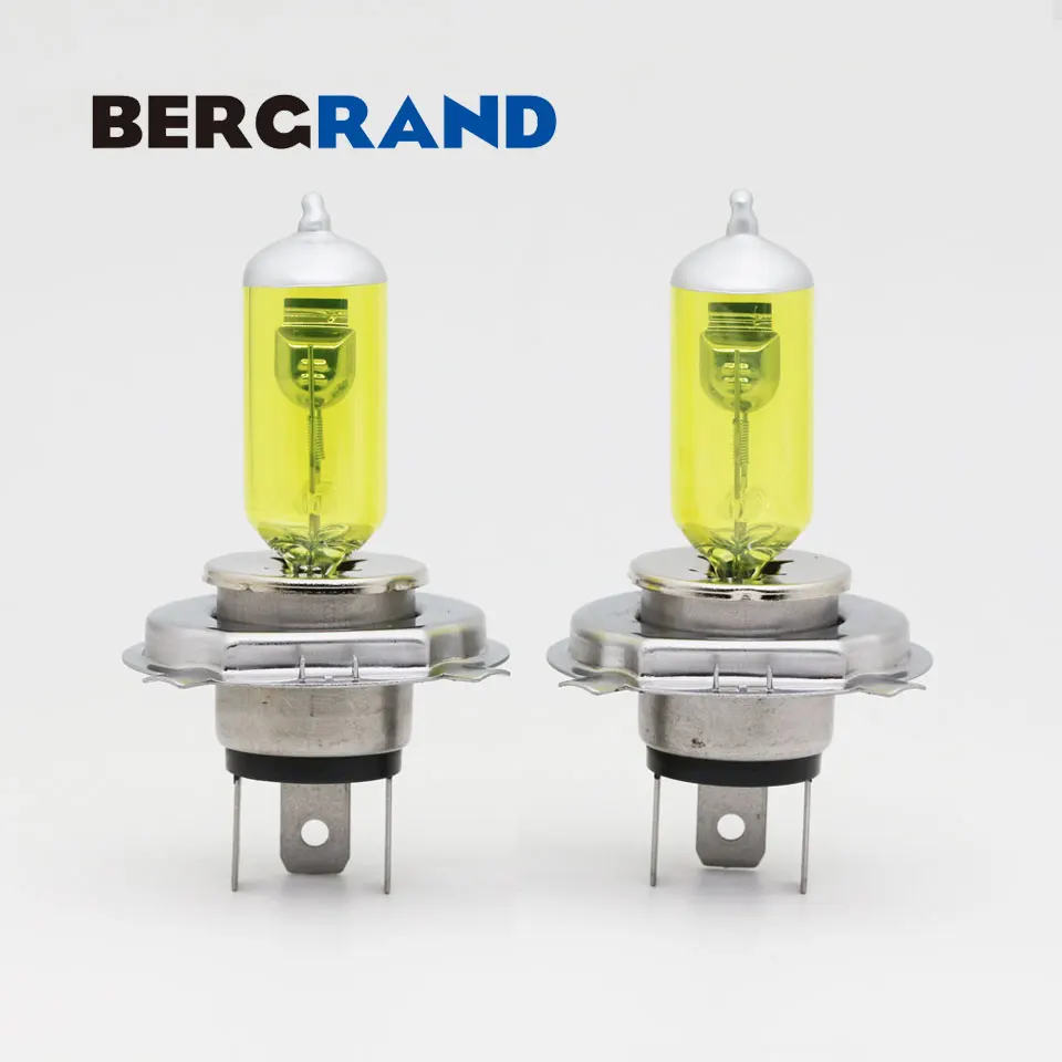 2PCS Bulbs H4 12V 60/55W Halogen Lamp Yellow Headlight Bulb Far& Near the light DC 12V Best Penetration light bulbs for auto image 2