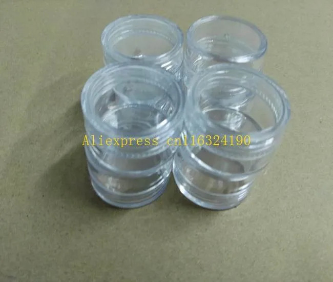 

2000pcs/lot Fast Shipping 5g clear jar 5ml plastic Packaging Sample cream pot ,nail art glitter powder case Empty box