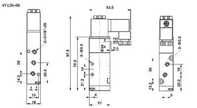 4V110-06 DC 12V Solenoid Air Valve 5 port 2 position 1/8