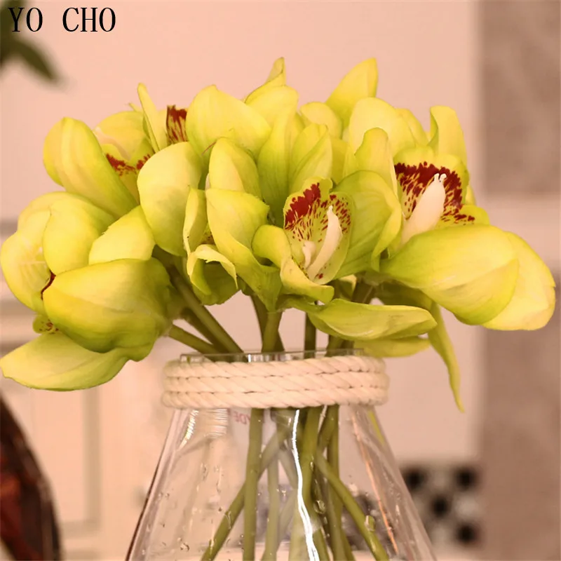 Artificial Orchid For Wedding Decoration  9 Color  Fake Flower For Wedding  For Home  Table  Garden Decoration Bridal Flower