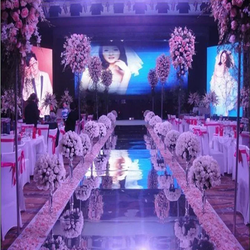 Upscale 1 m/1.2m/1.5m 1.8m /2 m Wide Shiny Wedding Decoration Aisle Runner T Station Mirror Carpet Supplies