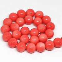 Wholesale factory price red baking paint glass round loose beads 4,6,8,10,12,14mm new fashion high quality jewels 15inch B1627