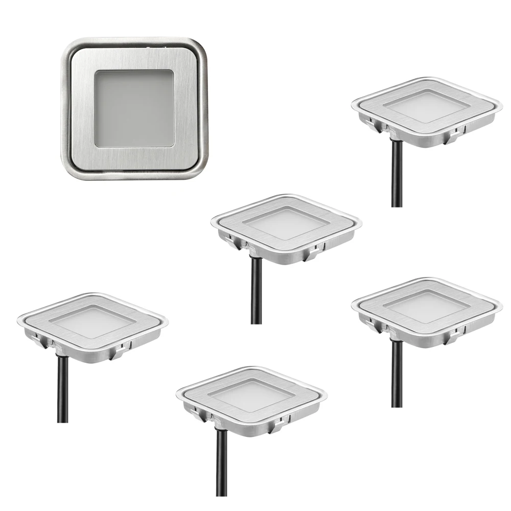 Wateproof IP67 12V Square LED Deck Light SMD3350 LED Stainless Steel Patio Lamp For LED Underground Lighting