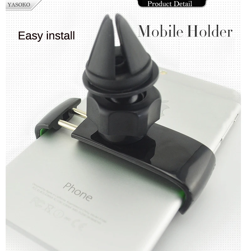 Soporte de teléfono móvil para coche, accesorio Universal con montaje en rejilla de ventilación, giratorio de 360 grados