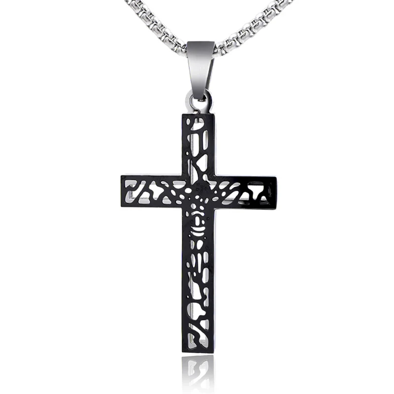 CHIMDOU Cross Necklace For Men Women Gold Silver Black Blue Stainless Steel Chain 2018 Fashion Necklaces Vintage Pendant Jewelry