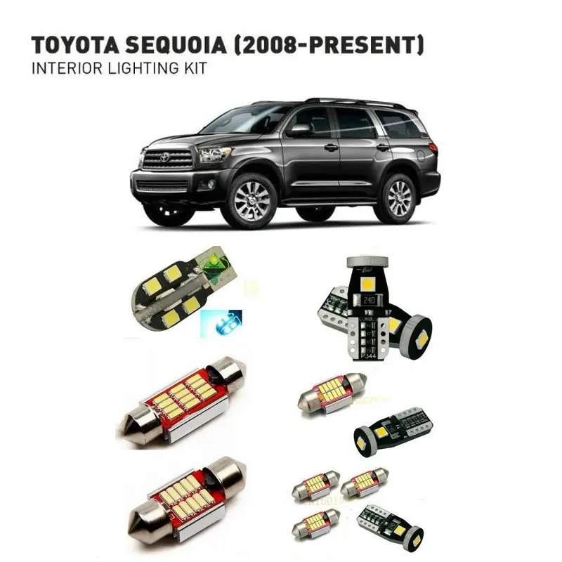 

Led interior lights For Toyota sequoia 2008+ 20pc Led Lights For Cars lighting kit automotive bulbs Canbus