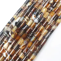 column 6x12mm,8x30mm Botswana Agates Persia Sardonyx onyx Coffe stripe Natural stone Tube DIY Loose Beads 15