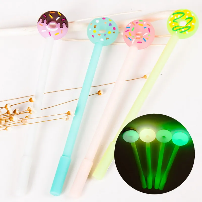 Cute Kawaii Candy Color Rubber Gel Pen Creative Fruit Donuts Gel Pens Stationery School Supplies best gifts For Kids S2017115