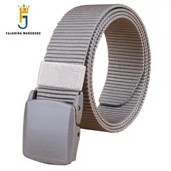 FAJARINA Unisex Qualità di Plastica Nero Fibbia della cintura di Tela Automatico Stili Straped Grigio Nylon Cinture per Gli Uomini 95-125 centimetri di Lunghezza CBFJ0058