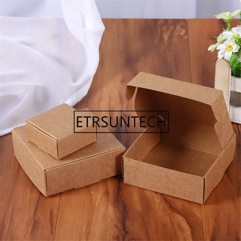 500Pcs Brown Kraft Paper Aircraft Gift Boxes Candy Box For Handmade Soap Wedding Party Gift Packaging Boxes