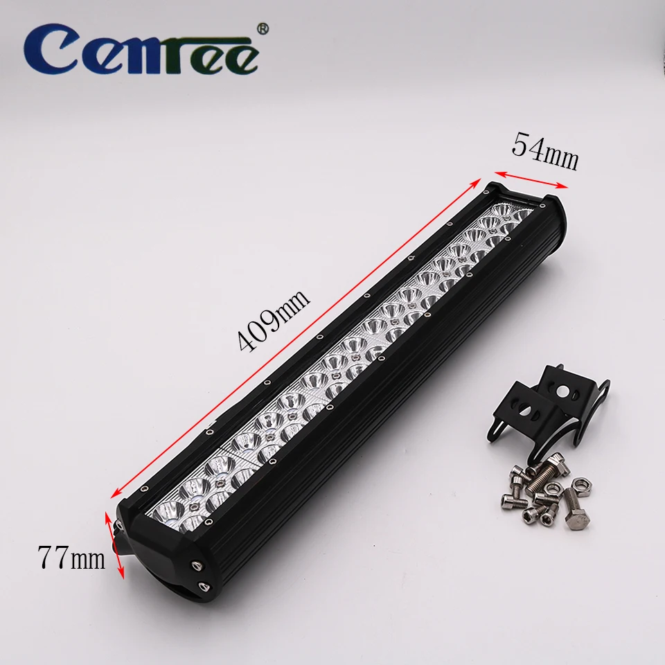 CENREE 1pcs 9-30V Light Bar 108W LED Light IP67 6000K LED Bar Spot Light for Motorcycle Car Tractor Boat Off Road Truck ATV