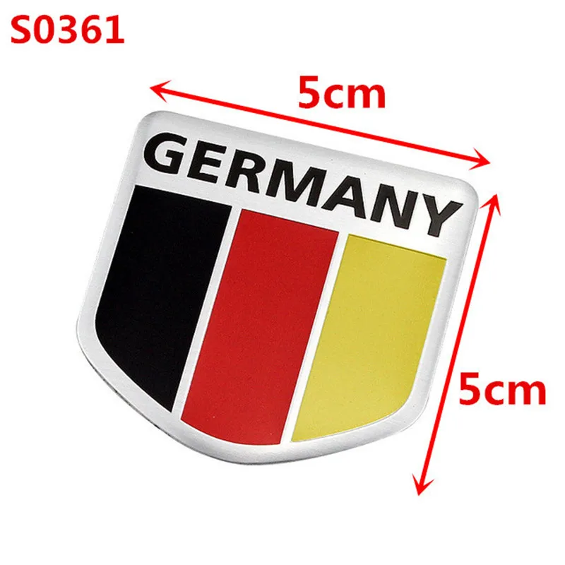 3D Metal Germany German National Flag Badge Car Front Grill Grille Emblem Sticker Racing Sports Decal for VW Benz BMW Audi Sline