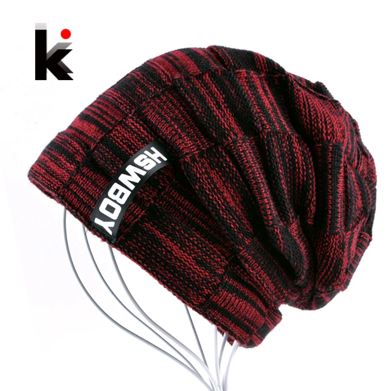 Autumn And Winter Bonnets Hat For Men Women Knitted Plaid Beanies Skullies Keep Warm Add Velvet Caps Men Bonnet Touca Muts