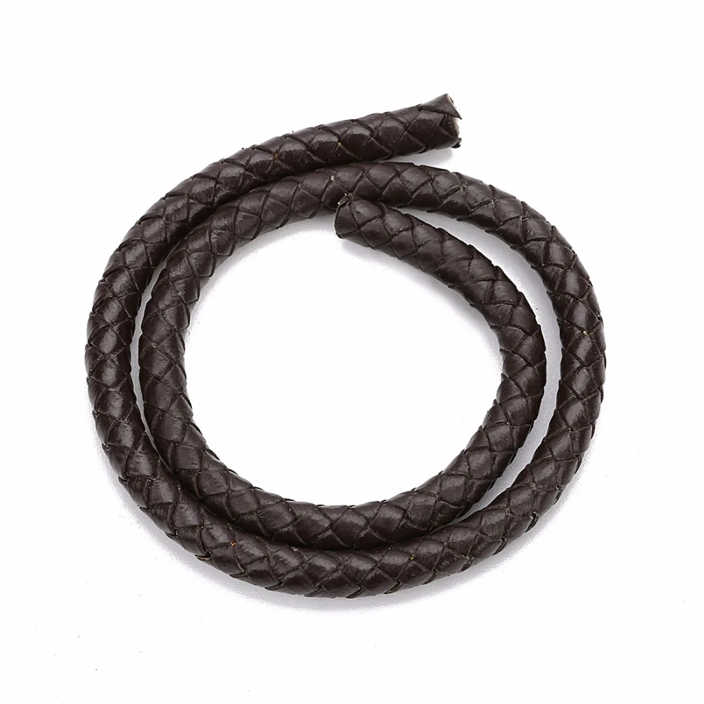 LOULEUR 2Meters/lot 6mm Genuine Braided Leather Cord Round Leather Rope Thread For DIY Necklace Bracelets Jewelry Making