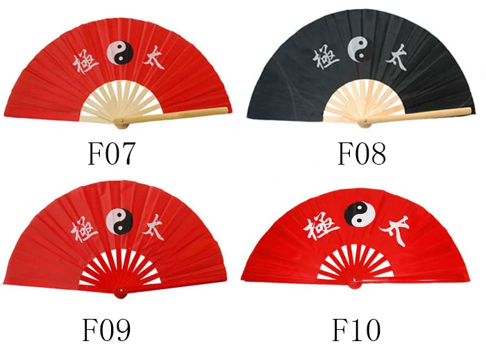 10pcs/lot) 33CM Chinese Tai Chi Martial Arts Kung Fu Fan Bamboo & pure plastic Tai Chi double side fan right left hand wholesale