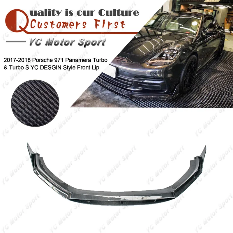 Car Accessories Carbon Fiber YC DESGIN Front Lip Fit For 2017-2018 Panamera 971 Turbo & Turbo S Front Bumper Lip Splitter