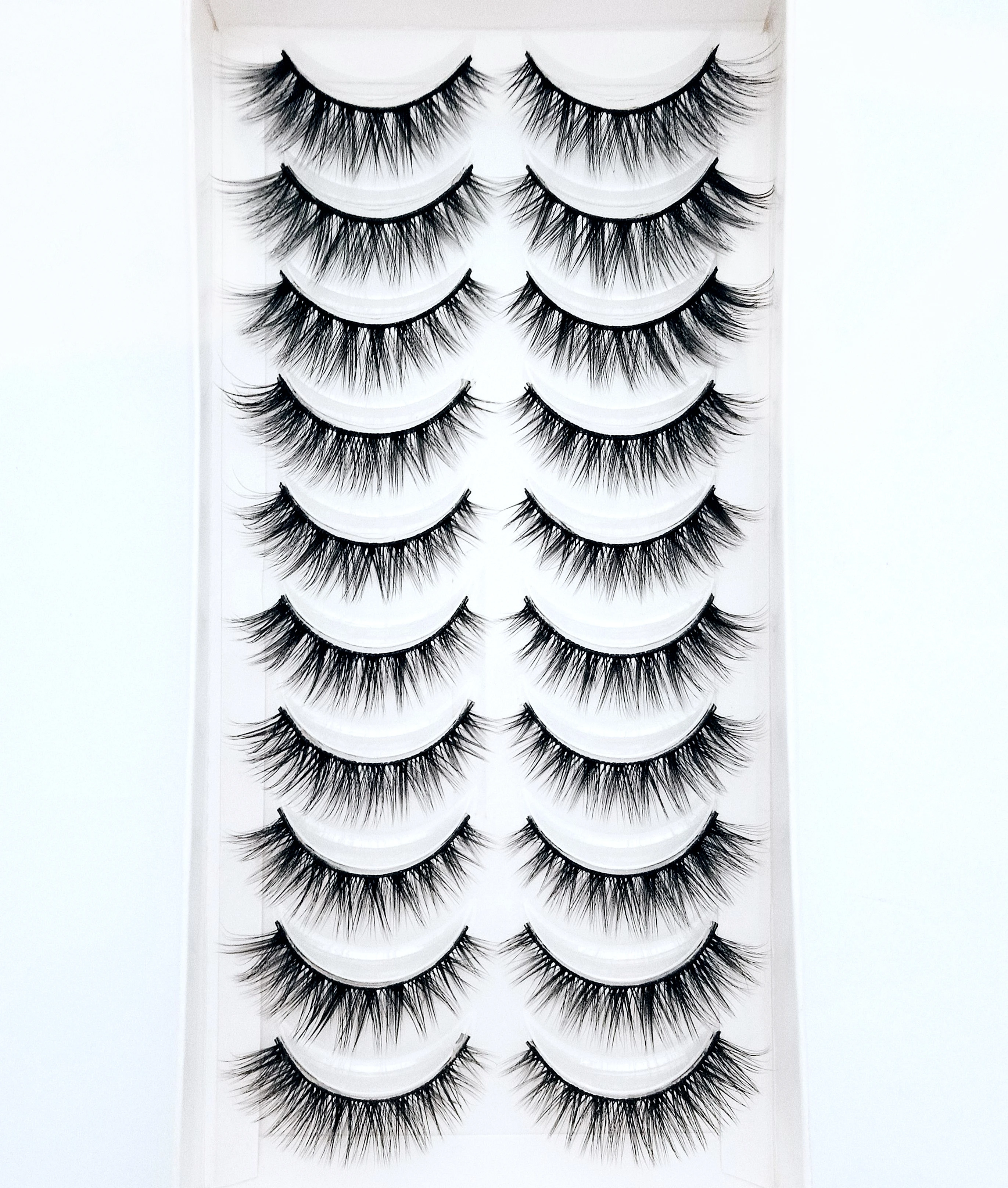 NEW 10 Pairs 8-25mm 3dMink Lashes Bulk Faux Thick Long Wispy Natural Mink Lashes Pack Short Wholesales Natural False Eyelashes