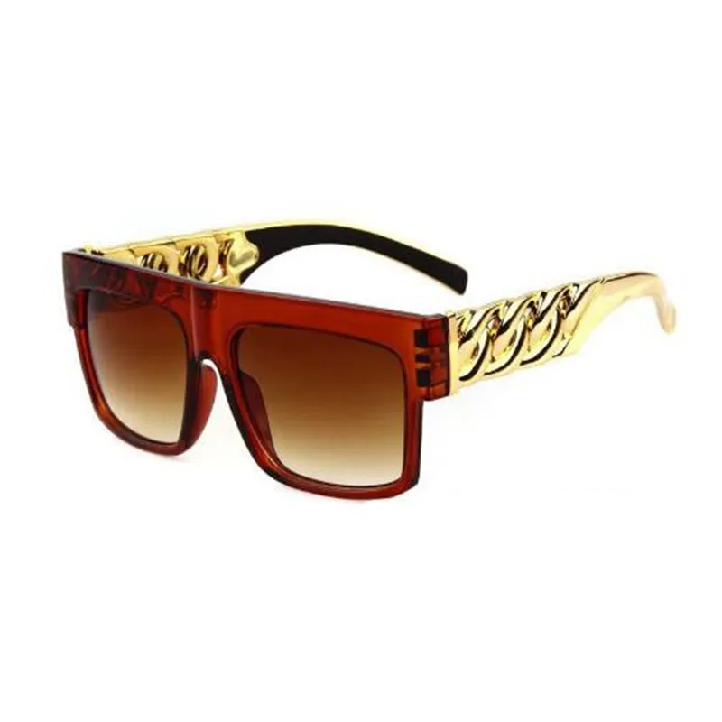 Fashion Celebrity Inspired Gold Metal Chain Beyonce Sunglasses Vintage Hip Hop Sun Glasses zonnebril dames