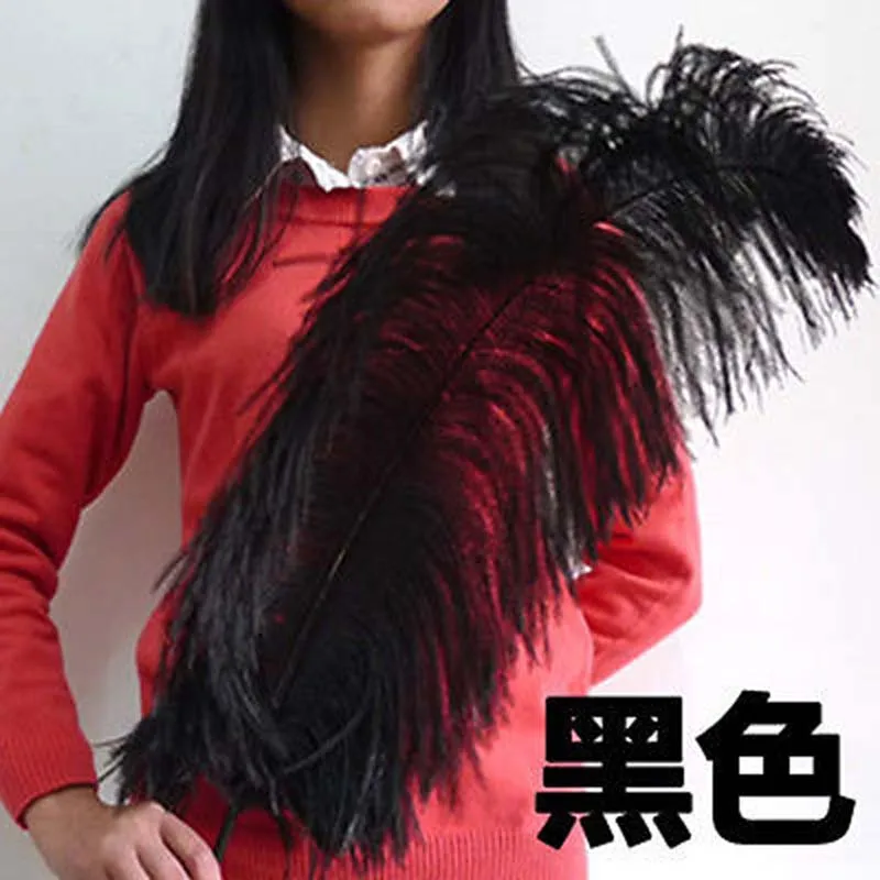 Wholesale!  50pcs High Quality ostrich feather 28-30inch 70-75 cm  color  (black, white)