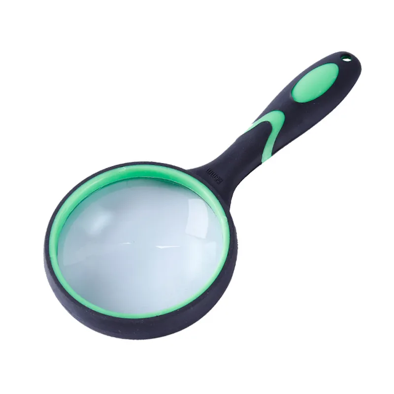 10X 65mm Lens Pocket Toys Educational Handheld Magnifier Loupa Magnifying Glass Reading Glasses with Plastic Handle for Children