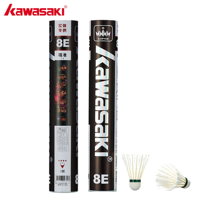 Kawasaki Badminton Shuttlecock King 8E Goose Feather Badminton Shuttlecock Training Sports Speed 76 77 Badminton Ball