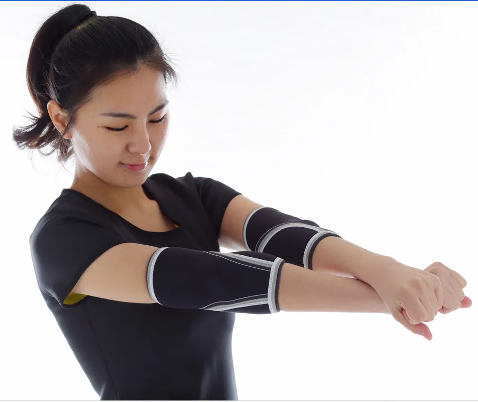 Neoprene Elbow Support, Muscle Composition, Gym Grip Pads for Workout Cross Fitness, Weight Lifting, 1 Pair
