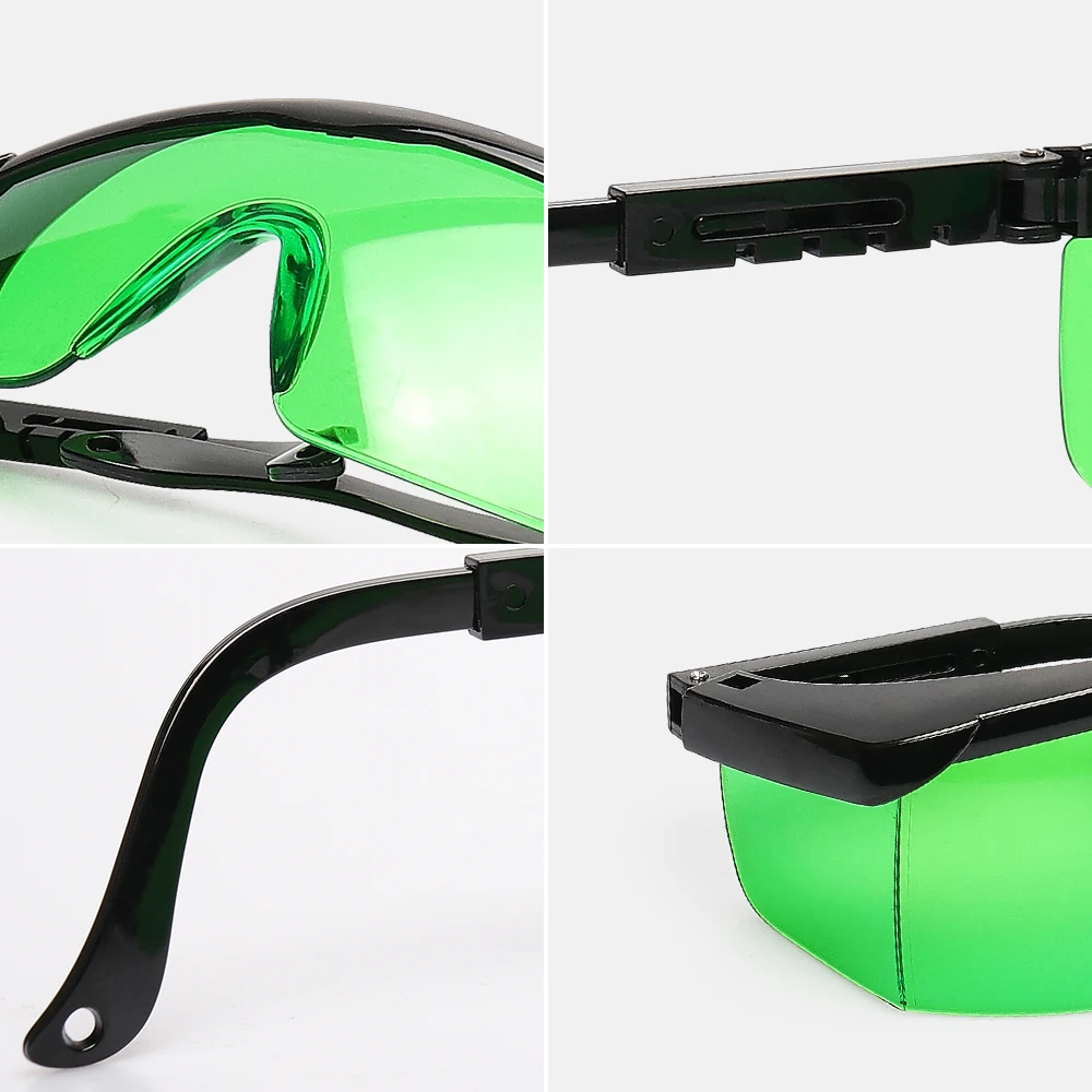 Huepar Safety Laser Enhancement Glasses Green Adjustable Protection Eyewear Goggle Glasses With Hard Case For Line/Rotary Lasers