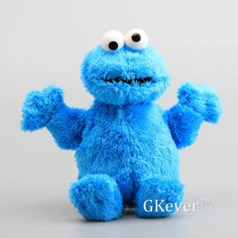 High Quality Elmo Cookie Monster with Plastic Eyes Soft Plush Toy Cartoon Fluffy Stuffed Dolls 9\