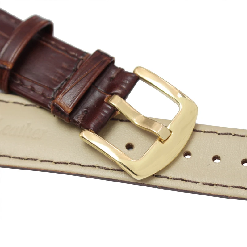 Genuine Leather Watchband Men Black Brown 19mm 20mm 21mm 22mm Soft Strap Watch Accessories and Steel Metal Needle Buckle