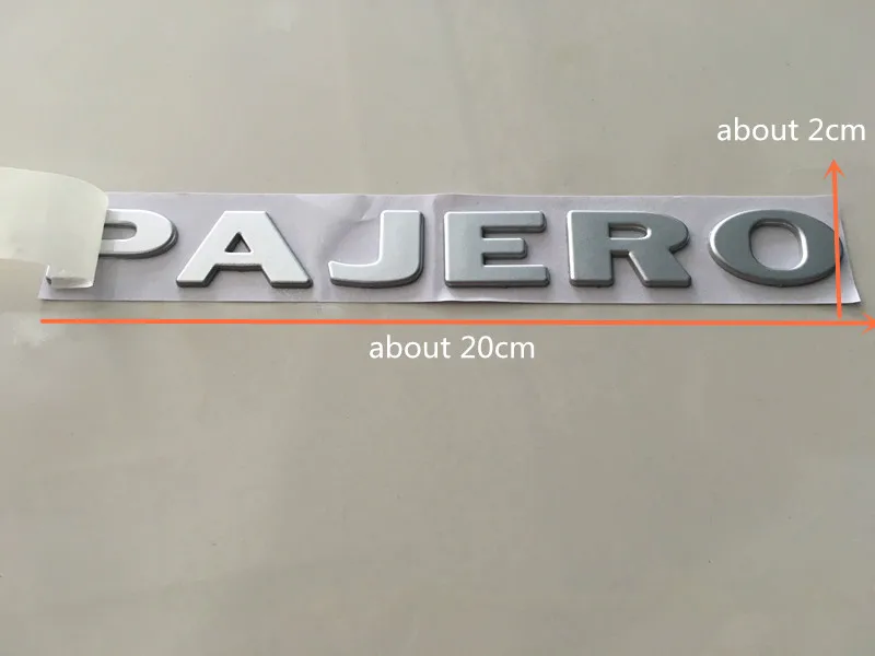 Free shipping high quality 3D for Pajero Letter Logo ABS Emblem Badge Stickers Car Body Side Logo Decal For Mitsubishi Pajero