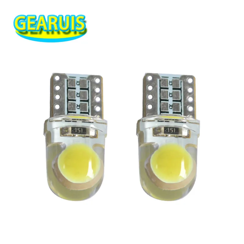 100pcs Truck 24V Silicone COB T10 W5W LED 6Chips short 194 168 Car Interior Door Light Indicator Reading Lamps white blue